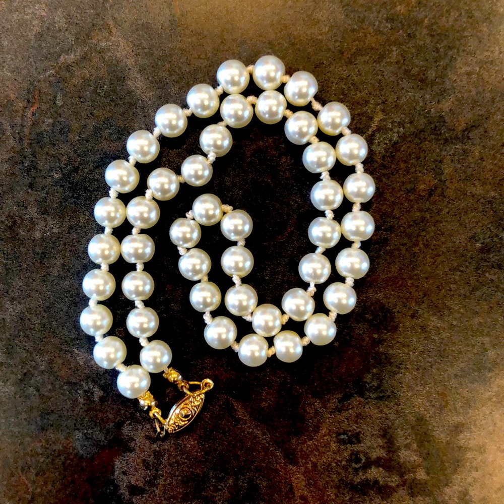 Faux pearl necklace